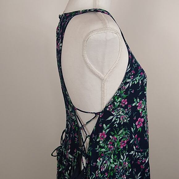 Entro Floral Lace Up High Low Boho Dress Large - Picture 5 of 11